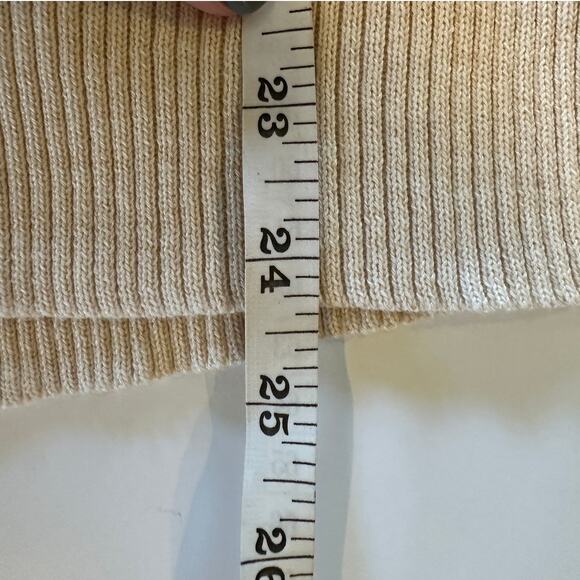 Neiman Marcus Cold Shoulder Sweater Size L Aztec Wool Blend Cream Gray - Picture 8 of 10